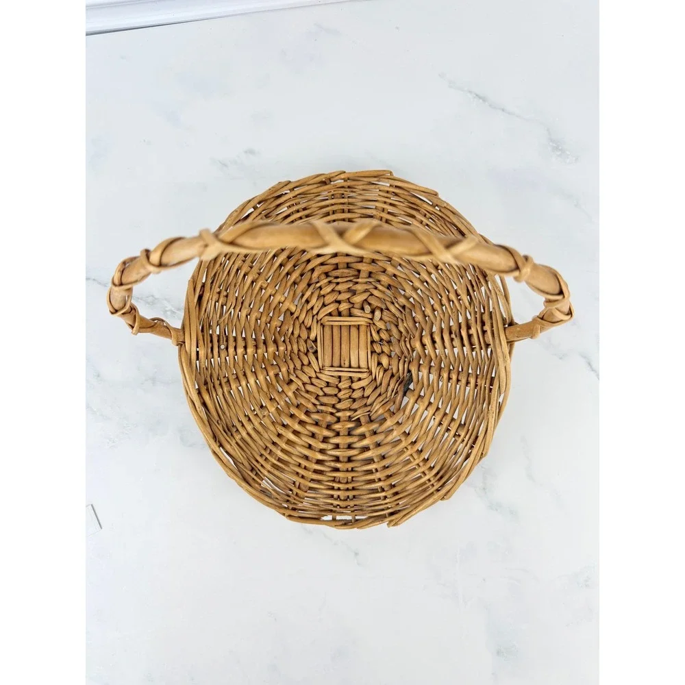 VTG Woven Wicker Petite Garden Gathering Basket 9